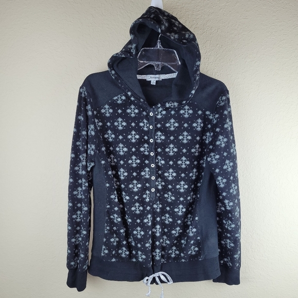 Olsenboye Pullover‎ Womens L Hoodie Charcoal Fleece Drawstring Bottom - Picture 12 of 12